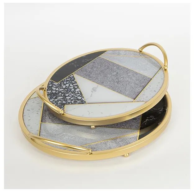 SET 2x Vassoio decorativo diametro 35/30 cm oro