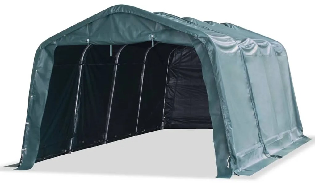 Tendone Bestiame Rimovibile PVC 550 g/m² 3,3x6,4 m Verde Scuro