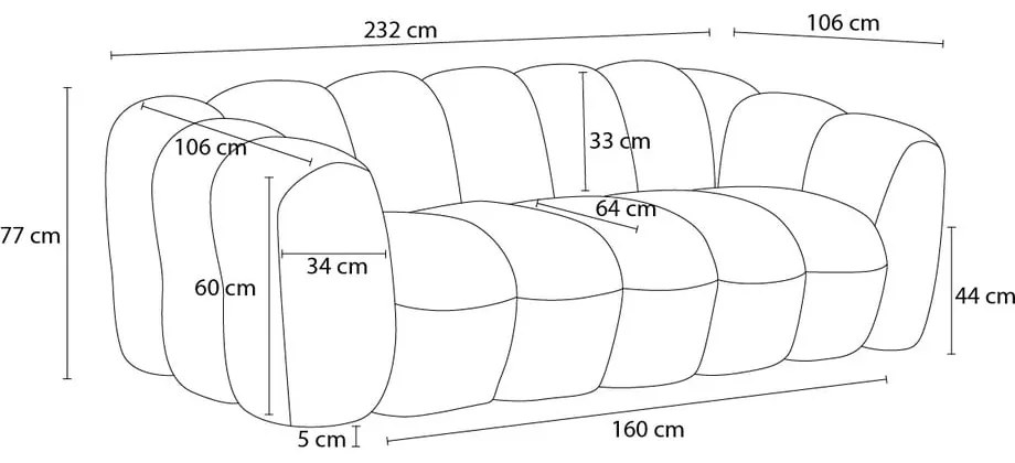 Divano grigio scuro con rivestimento in bouclé 232 cm Hippolyte – Bobochic Paris