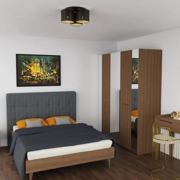 Lampadario a plafone LOFT SHADE 3xE27/60W/230V nero/oro