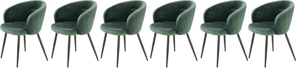 Set di 6 sedie K430 in velluto verde