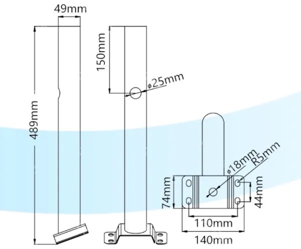 Aigostar - Supporto per lampione 48,9 cm nero