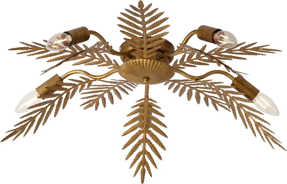 Plafoniera vintage oro 70 cm 5 luci - Botanica