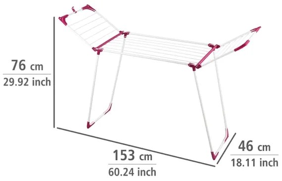 WENKO 3774021100 - Stendibiancheria SUMMER DRY 153x76 cm bianco/rosa
