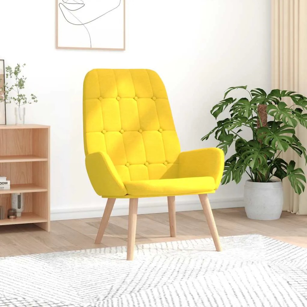 Sedia Relax Giallo Chiaro İn Tessuto /