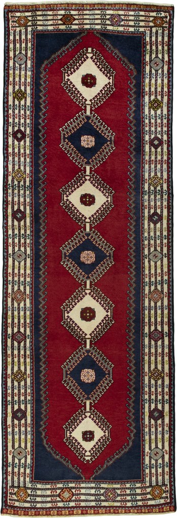 Shiraz Tappeto persiano 100 x 310 Rosso (Iran) Annodato A Mano
