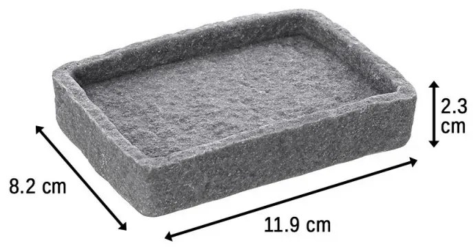 Portasapone Moderno In Resina grigio D Appoggio Effetto Pietra