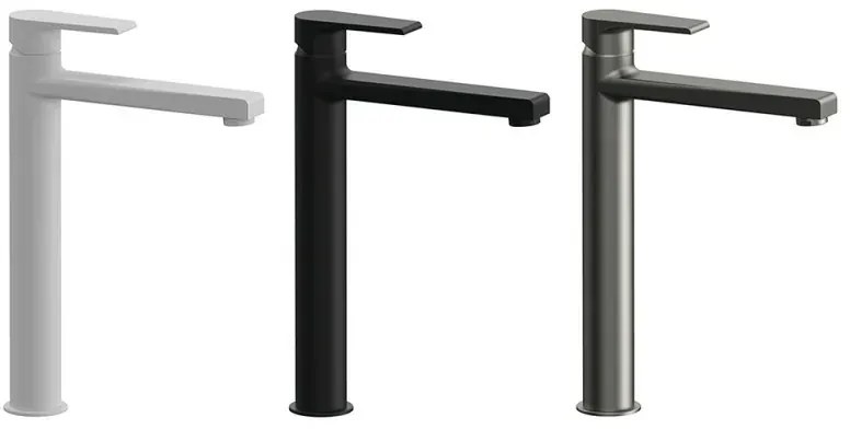 Miscelatore lavabo alto Mariani serie Artic in ottone nero opaco