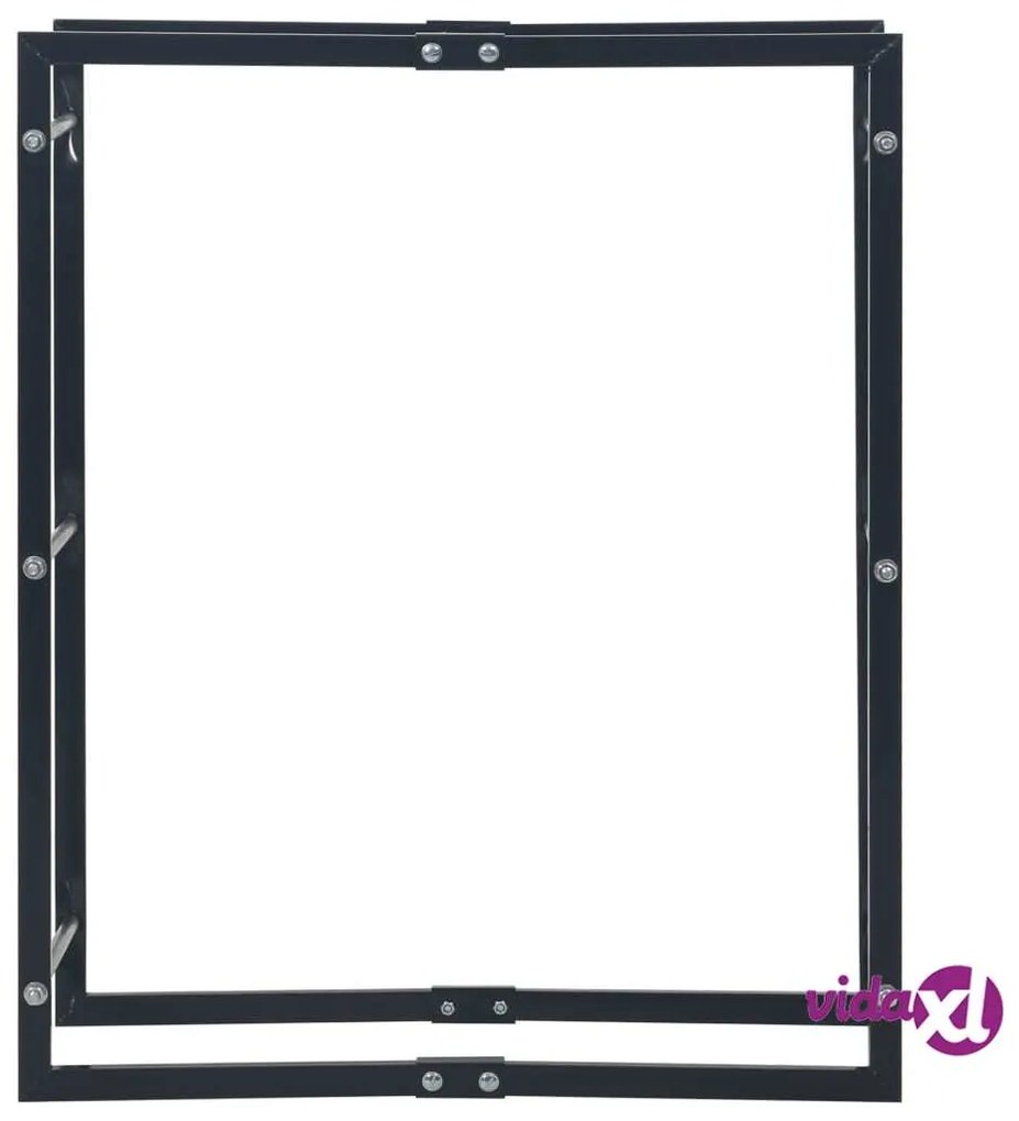 vidaXL Rastrelliera per Legna da Ardere Nera 80x25x100 cm in Acciaio