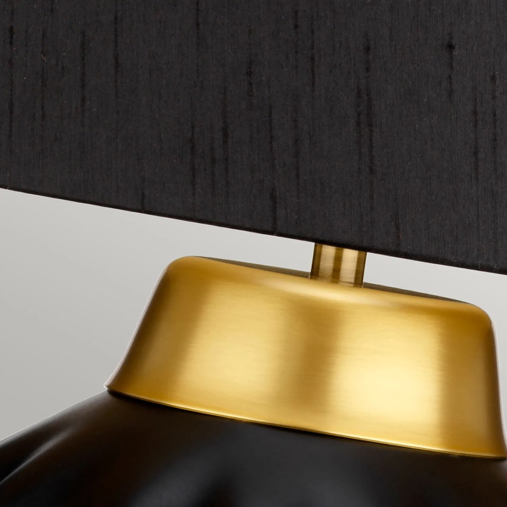 Lampada Da Scrivania Contemporanea Bexley Porcellana Nero Ottone 1 Luce E27