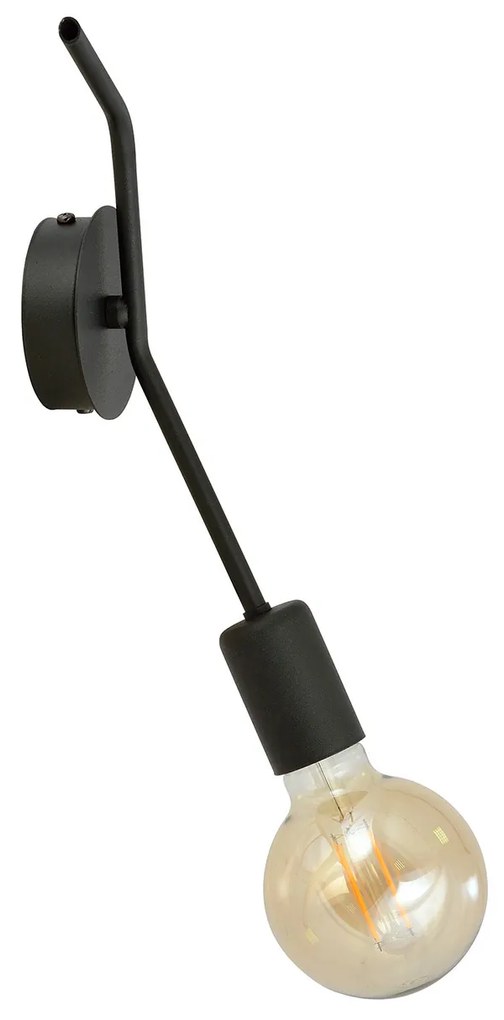 Applique Industrial 1 Luce Febe In Acciaio Nero A Braccio
