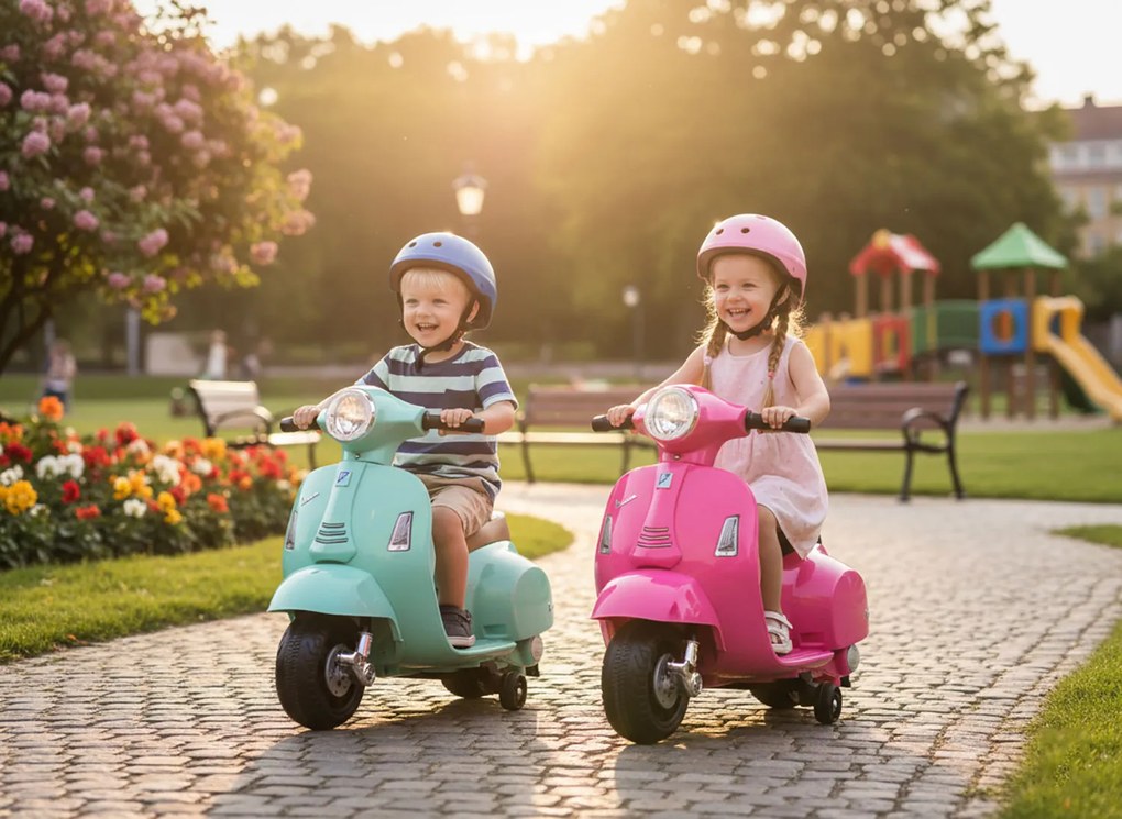 Scooter Elettrico per Bambini Licenza Ufficiale Piaggio Vespa Small 7,2V 2,5Ah Verde...
