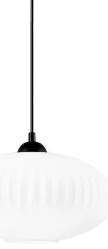 Lampadario a sospensione con filo HARMA 1xE27/15W/230V diametro 30 cm bianco/nero