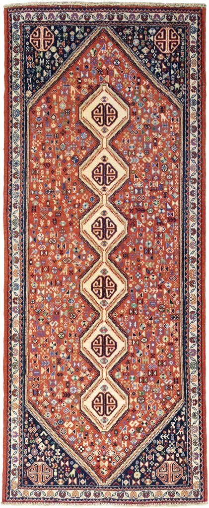 Abadeh Tappeto 80x200 Rosso (Iran) Annodato A Mano