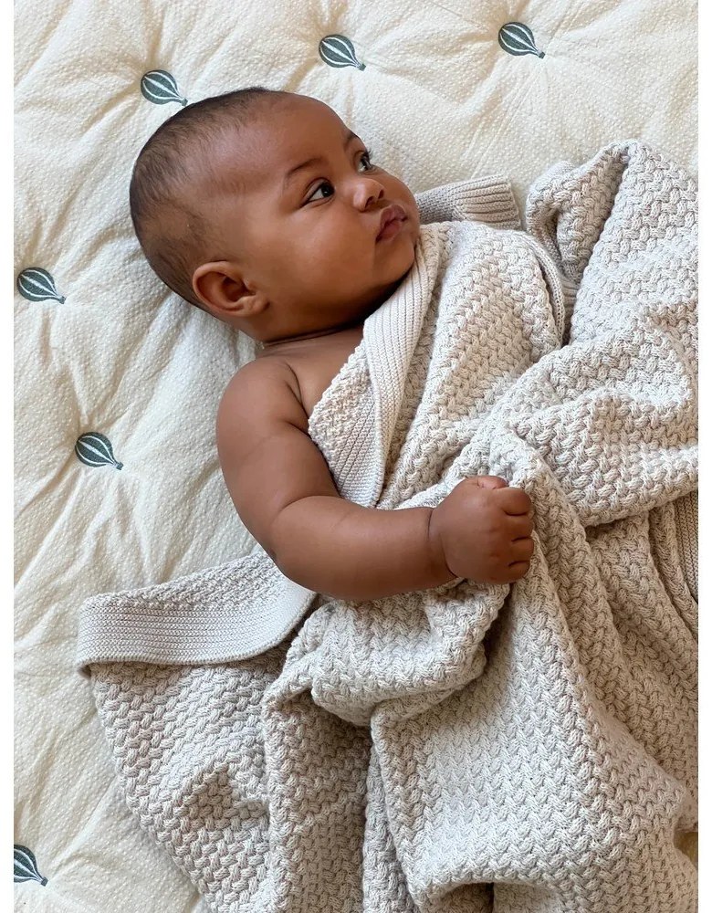 Coperta per bambini giallo chiaro/blu in cotone organico trapuntata 90x120 cm Balloon – Cam Cam Copenhagen