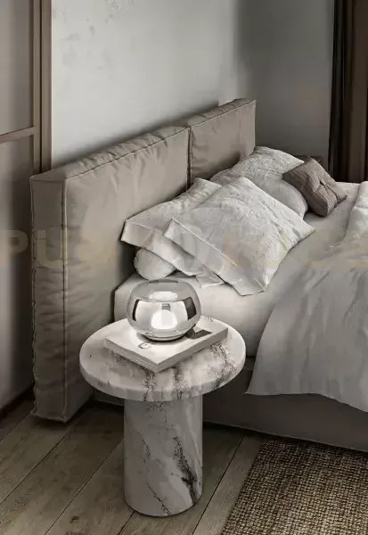Lumetto in vetro e metallo fumé specchiato + nero opaco kave led 12...