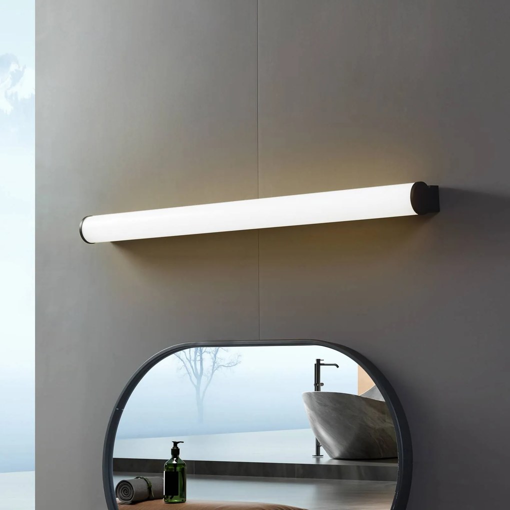 Lucande Applique LED per il bagno Vilmara, nero, metallo, IP44