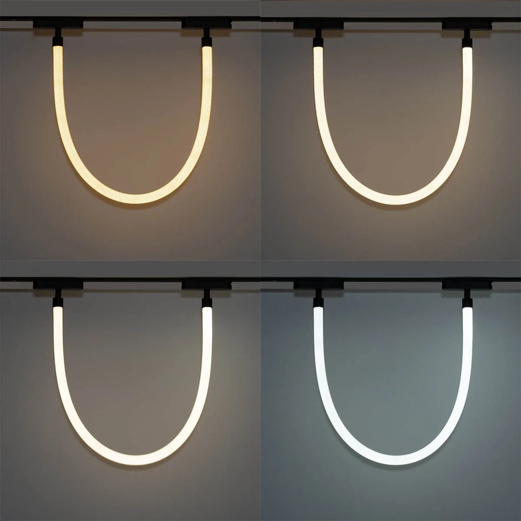 Lampada a sospensione moderna bianca per sistema binario monofase 8W 3000K - Magnetic Tautau