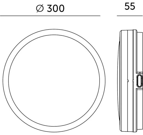 Plafoniera LED da bagno con sensore NAIROS LED/18W/230V IP65 nero + +TC