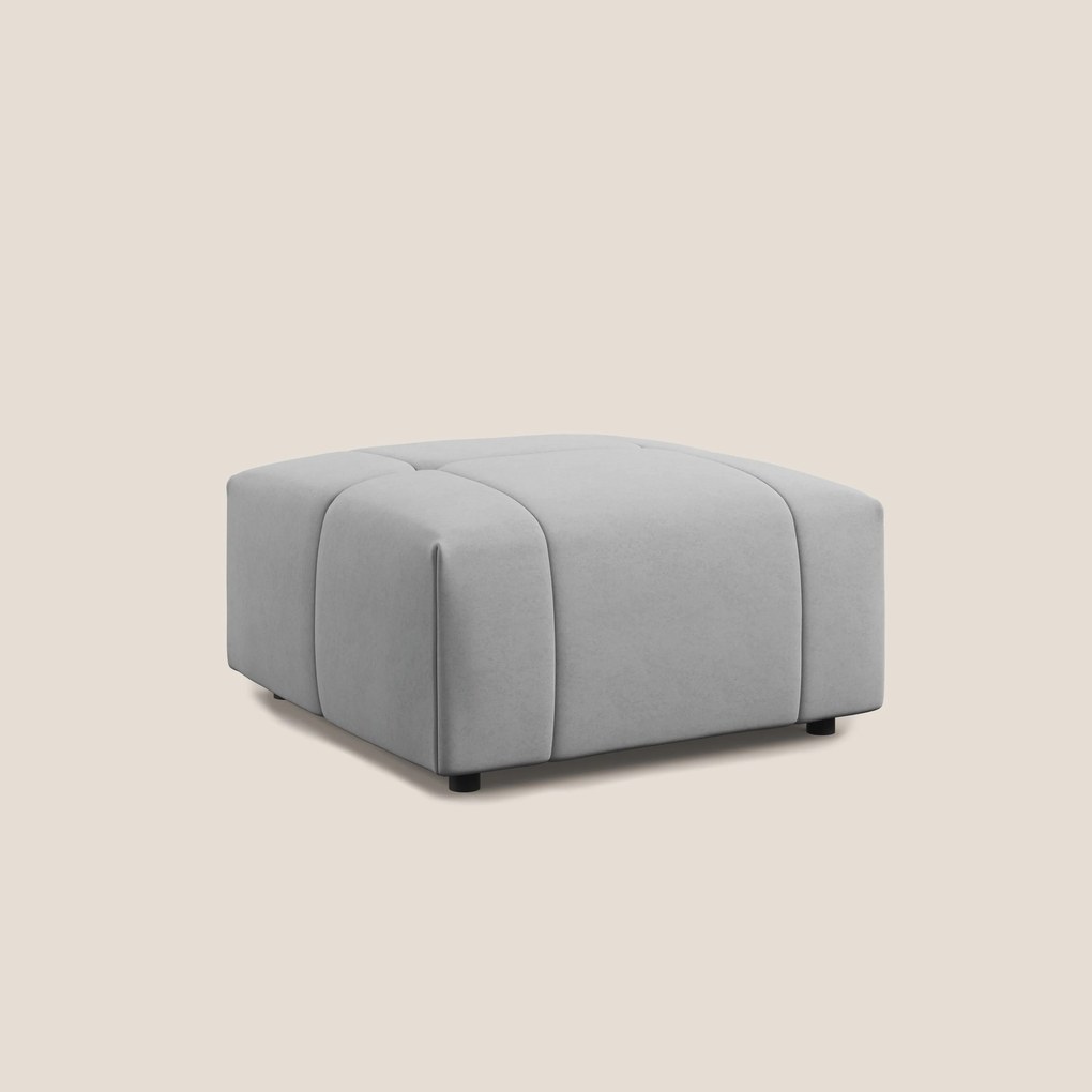 Giotto pouf in morbida microfibra effetto velluto impermeabile idrorepellente T09 grigio chiaro