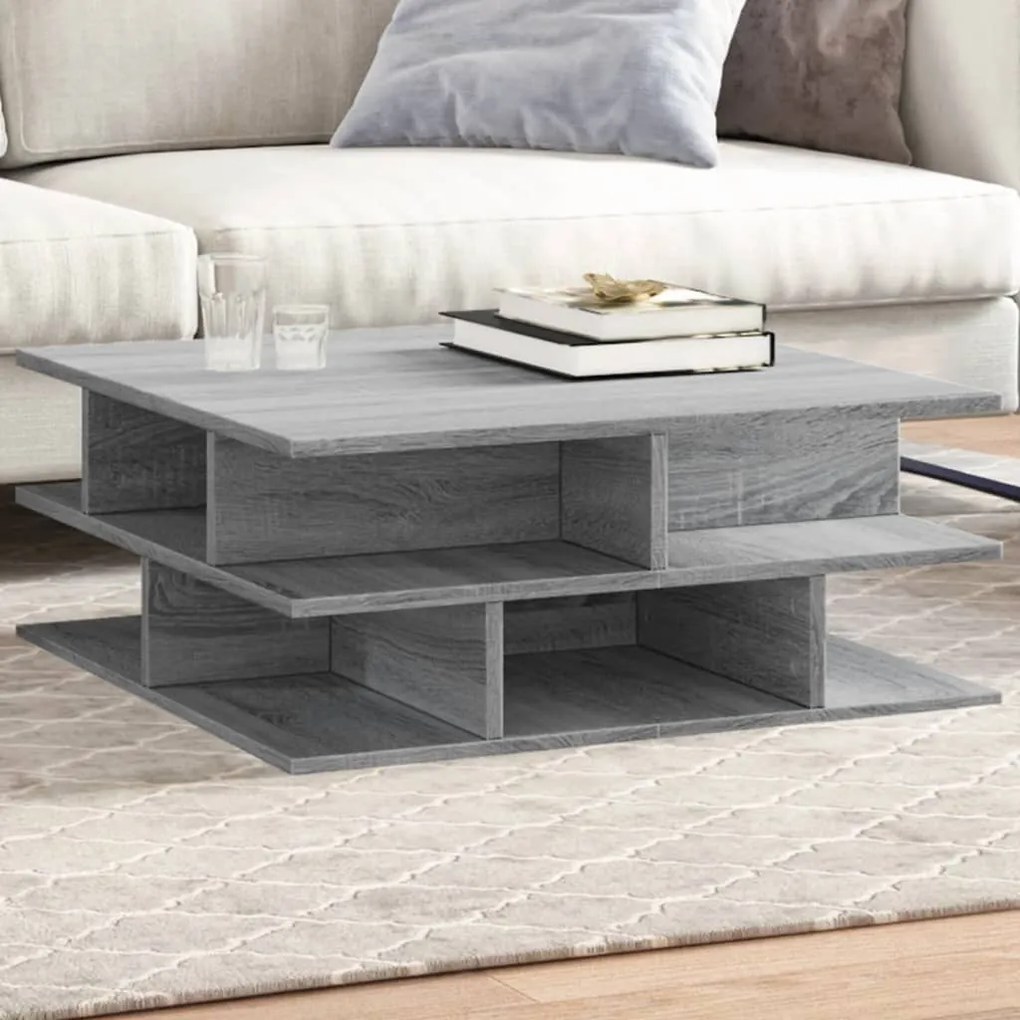 Tavolino Da Salotto Grigio Sonoma 70x70x29 Cm Legno Multistrato /