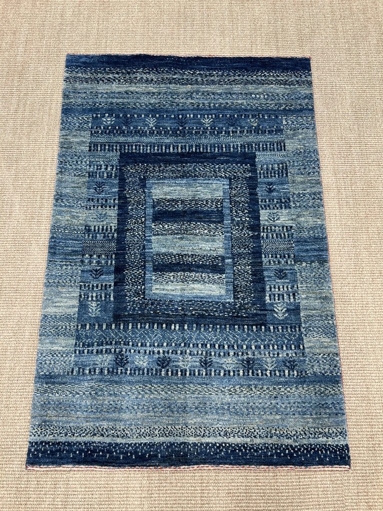Loribaft Tappeto 80x120 Blu (Iran) Annodato A Mano
