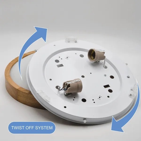 Brilagi-LED RGBW Plafoniera dimmerabile CARVALHO SLIM 2xE27/15W/230V Wi-Fi rovere Ø 37 cm