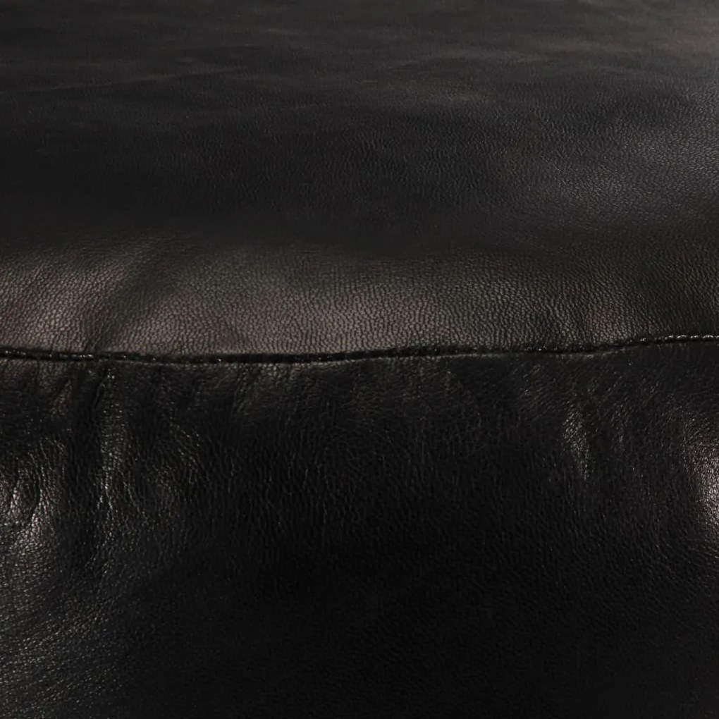 Pouf nero 60x30 cm in vera pelle di capra