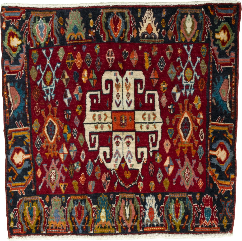 Shiraz Tappeto 70 x 70 Rosso (Iran) Annodato A Mano