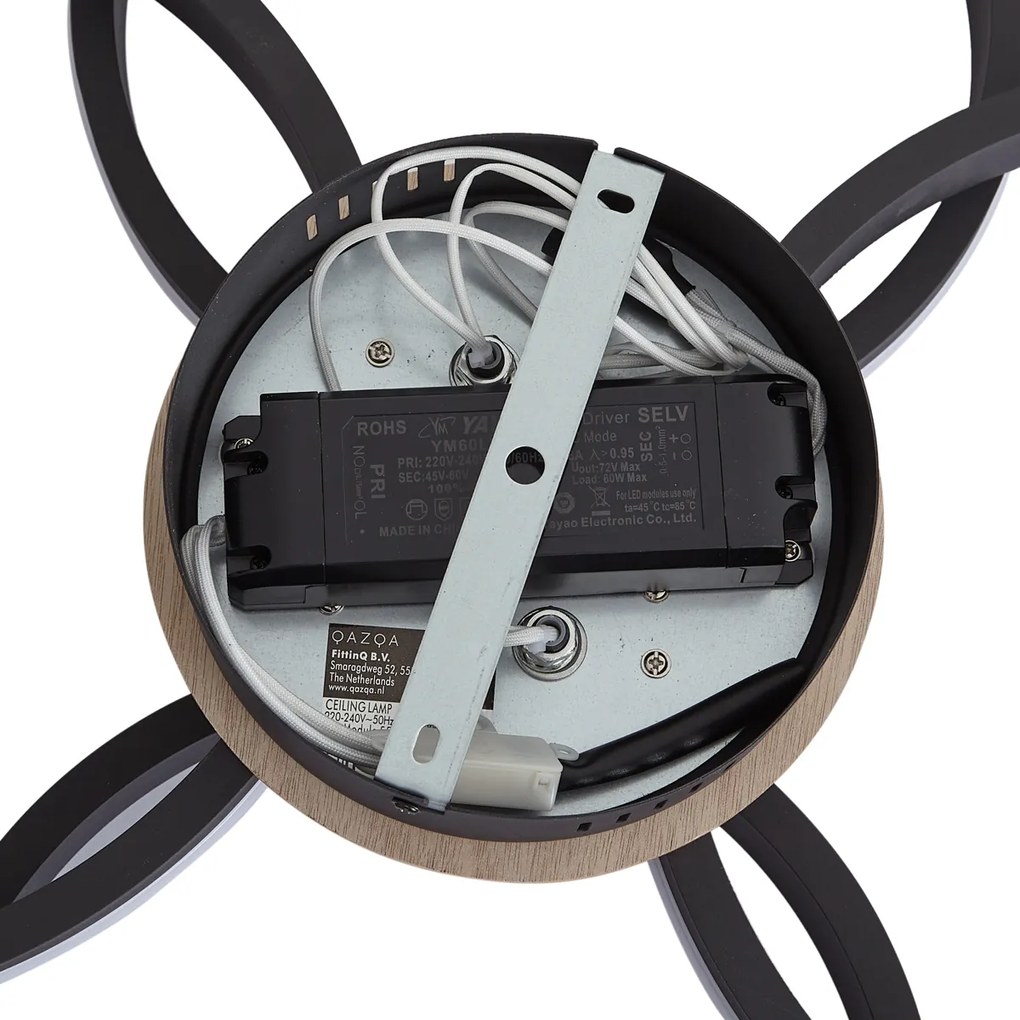 Plafoniera in legno con LED dimmerabile a 3 livelli 4 luci - Navara