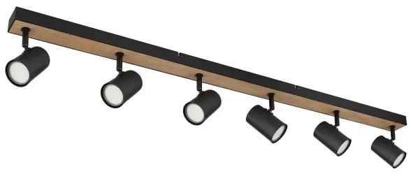 Globo 57911-6DBW - Faretto ROBBY 6xGU10/35W/230V nero/marrone