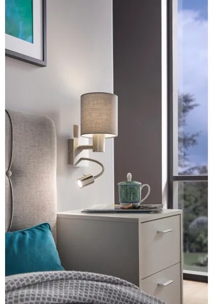 Eglo 96479 - Lampada LED flessibile PASTERI 1xE27/40W+LED/3,8W grigio