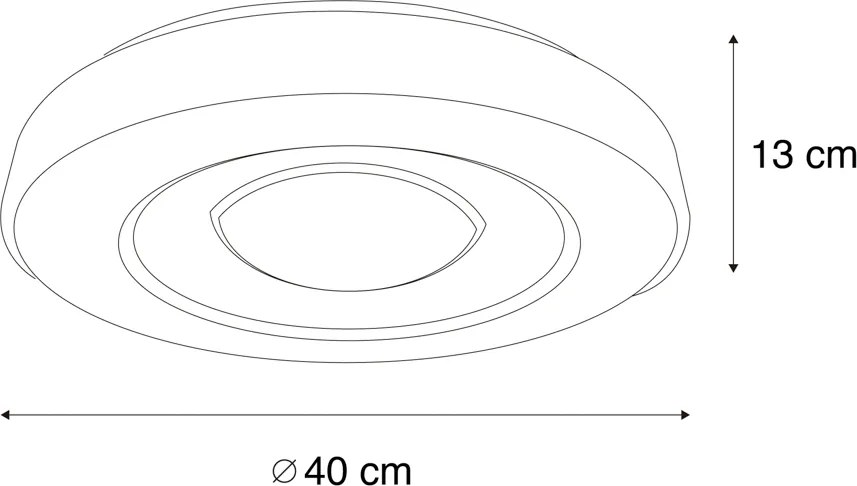 Plafoniera nera con LED RGBW dimmerabile incluso e telecomando - Arco
