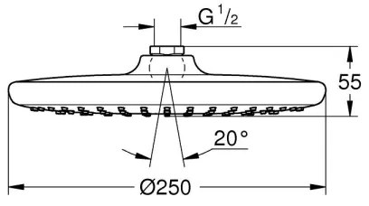 GROHE 26815000 - Soffione doccia VITALIO START O 250 mm cromo lucido
