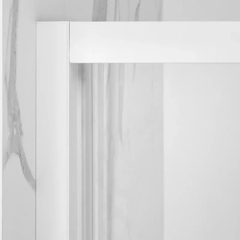 Porta doccia nicchia 100cm in vetro temperato trasparente scorrevole con profilo bianco Tay