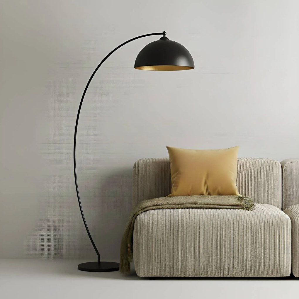 Lampada ad arco Jonera Lindby, Nero, Soggiorno / Sala da pranzo, Metallo, Giovanile, Lampada da terra