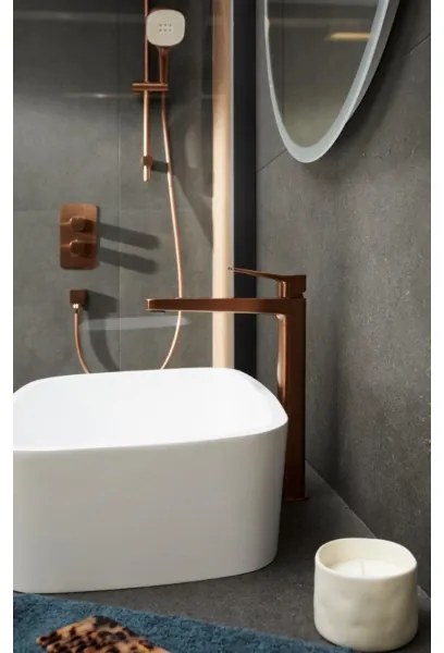 KFA Armatura 4522-712-34 - Miscelatore per lavabo MALAGA con piletta, 30,3 cm, oro rosa