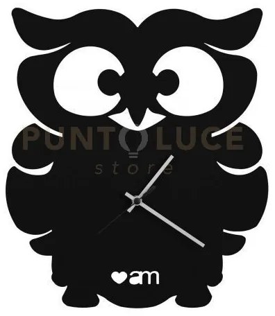 Orologio da parete di design gufino nero