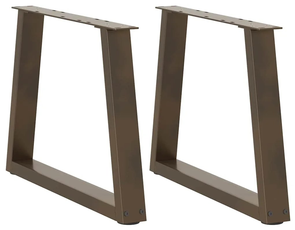 Gambe Per Tavolo Da Pranzo A V 2 Pz Nero 70x(42-43,3)cm Acciaio /