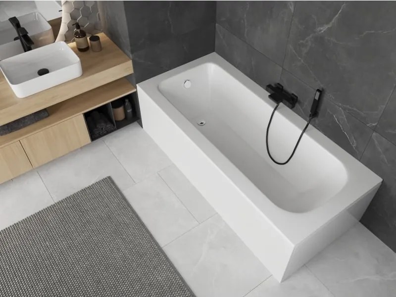 Mexen Vega vasca rettangolare 130 x 70 cm con pannello, bianca - 55011307000X