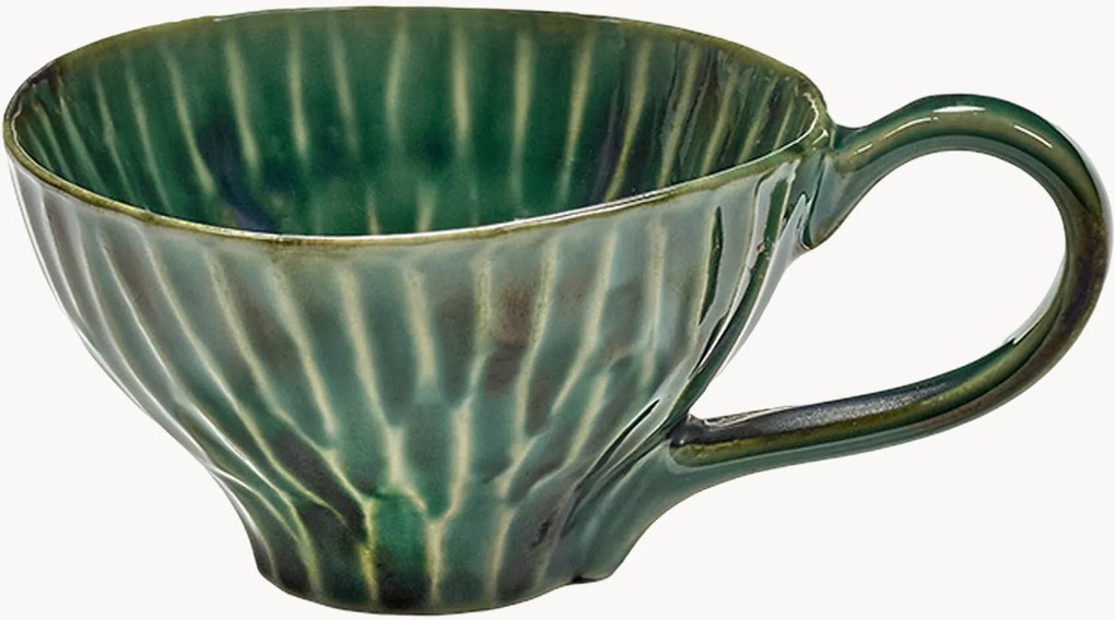 Set di 2 tazze fatte a mano Verde Lanza
