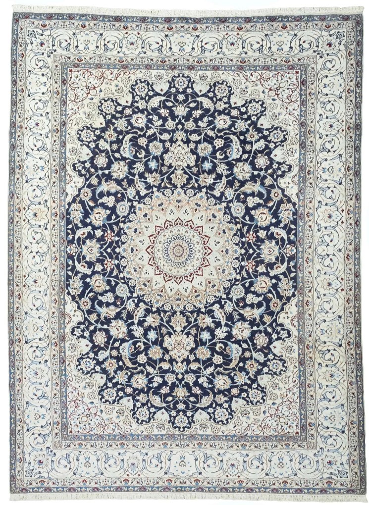 Nain Tappeto 260 x 340 Blu (Iran) Annodato A Mano