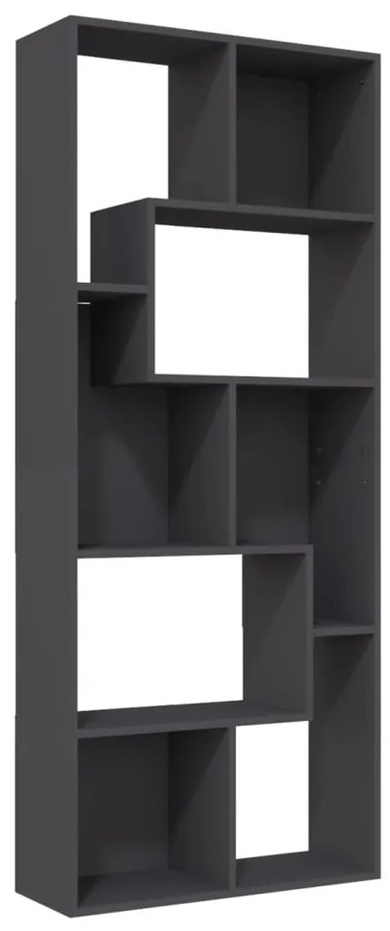 Libreria Grigia 67x24x161 cm in Legno Multistrato