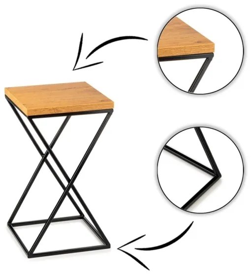 Portafiori LOFT 40x24 cm nero/marrone