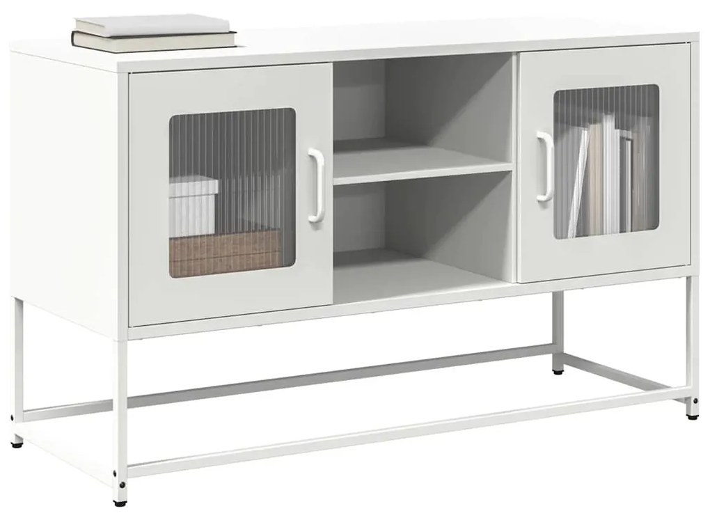 Mobile Tv Bianco 100,5x39x60,5 Cm İn Acciaio /