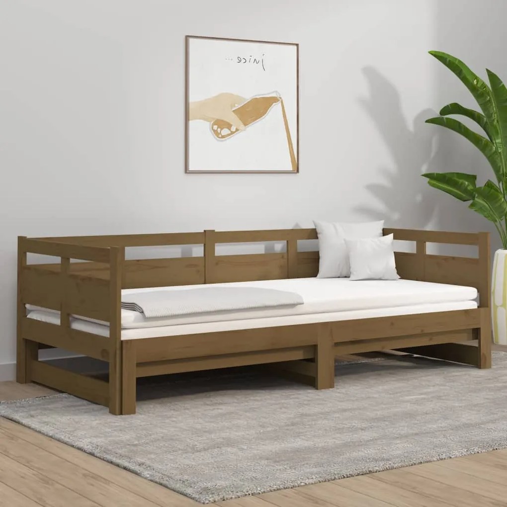 Dormeuse Estraibile Ambra Legno Massello Di Pino 2x(80x200)cm /