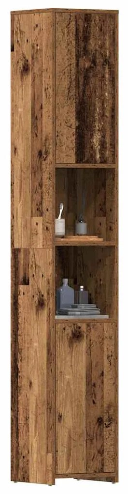 Mobile Da Bagno Legno Antico 30x30x183,5 Cm İn Legno Tecnico /