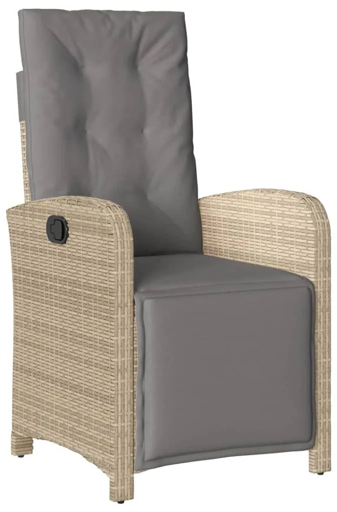 Set da pranzo da giardino 9 pz con cuscini beige in polyrattan