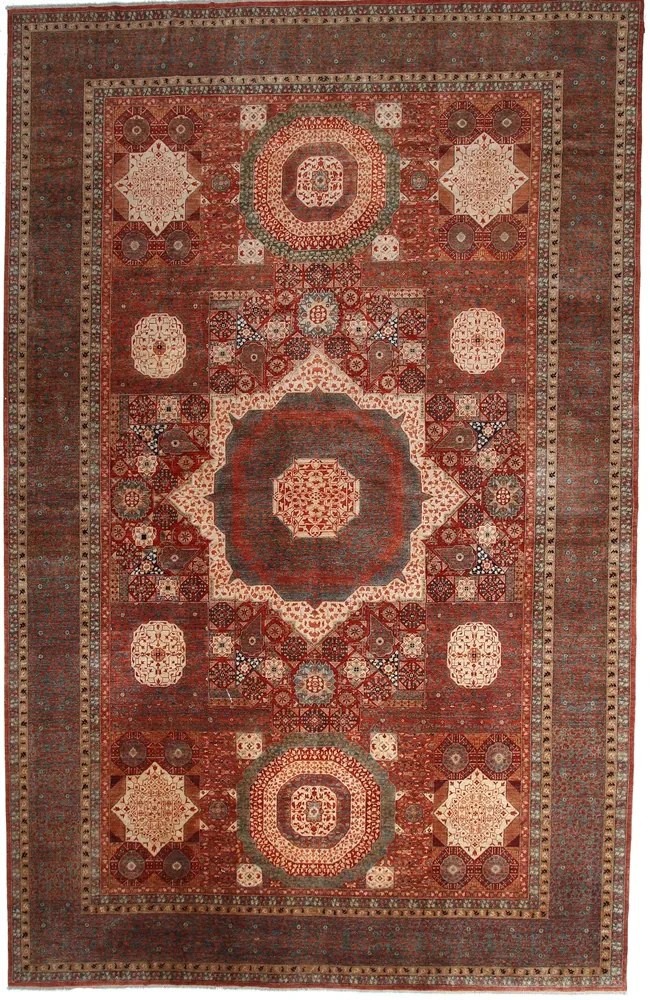 Mamluk Tappeto orientale 580 x 370 Rosa (Pakistan) Annodato A Mano