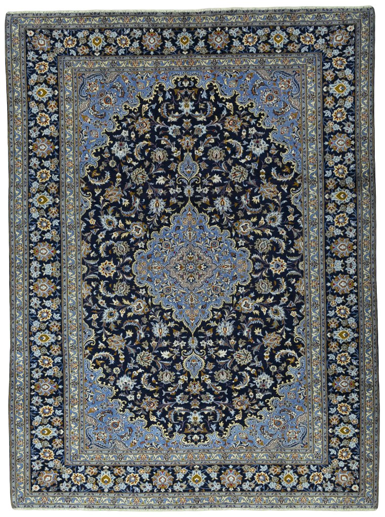 Kashan Tappeto persiano 290x390 Blu (Iran) Annodato A Mano